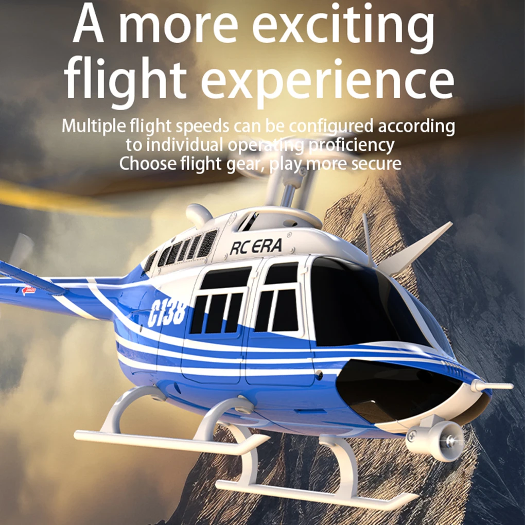 RC ERA C138 RC Helicopter 206 Jet Ranger 6-axis Gyro Hold 4ch RC Helicopter Aircraft Hobby for Adults 1/33 RTF RC Helicopter - Image 3