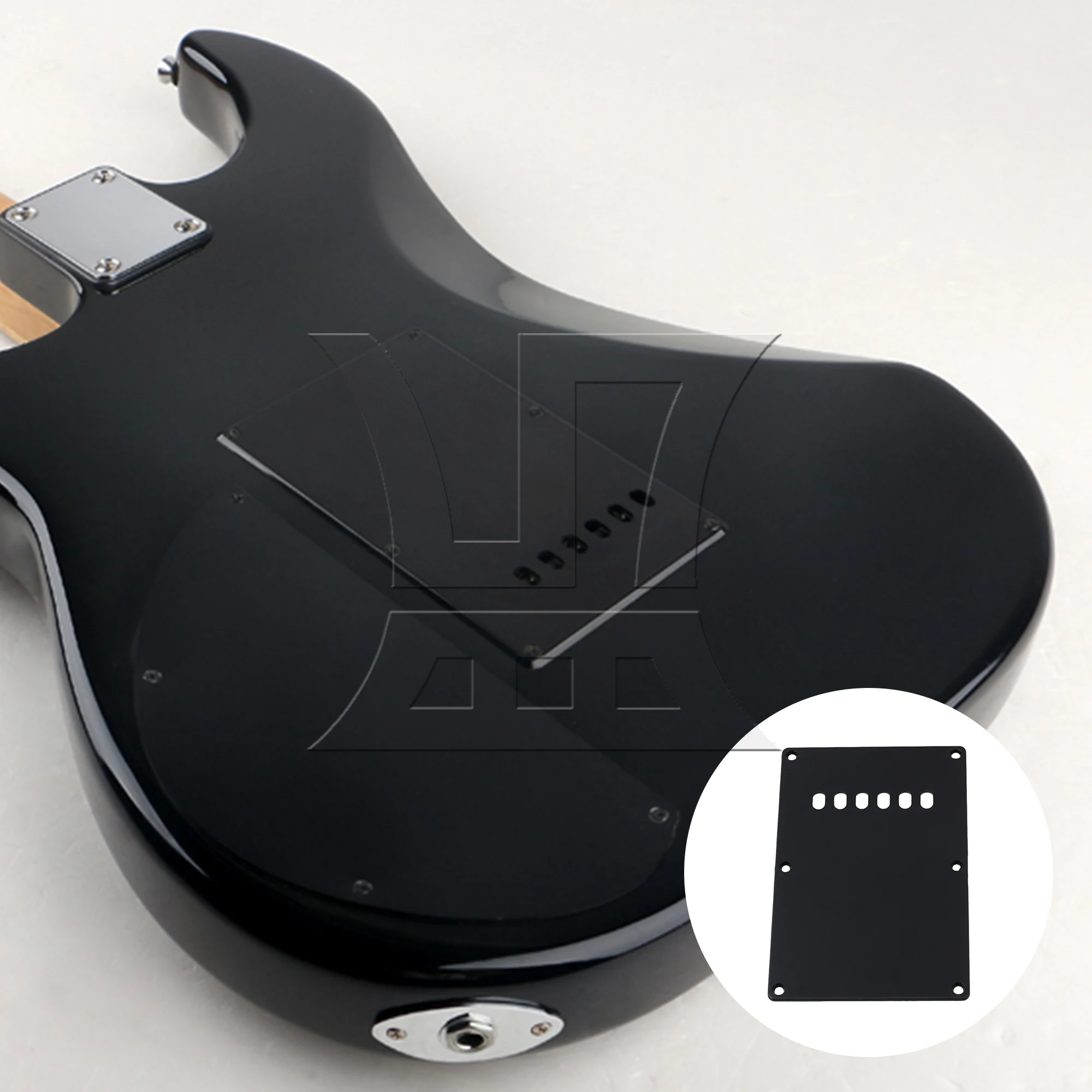 

Yibuy Loaded Electric Guitar Pickguard 11 Hole 3-ply Back Plate Set & Dual Coil Pickup