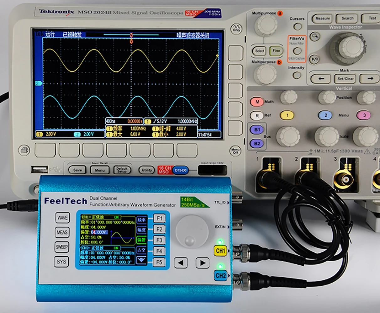 FY2300H 25/30/40/50/60M Dual CH DDS Function Arbitrary Waveform Signal Generator/Source 250MSa/s Sweep/Frequency Meter Counter