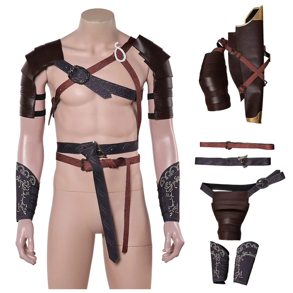 Movie Lorded Rings Cosplay Legolas Belt Wrist Guard Strap Accessories Party Roleplay Outfit Suits Disguise PU Leather Costume - view 2