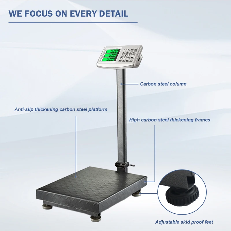 TSD-1002 40x50cm Stainless Steel Digital Platform Scale | 300kg Heavy-Duty Electronic Weighing Tool