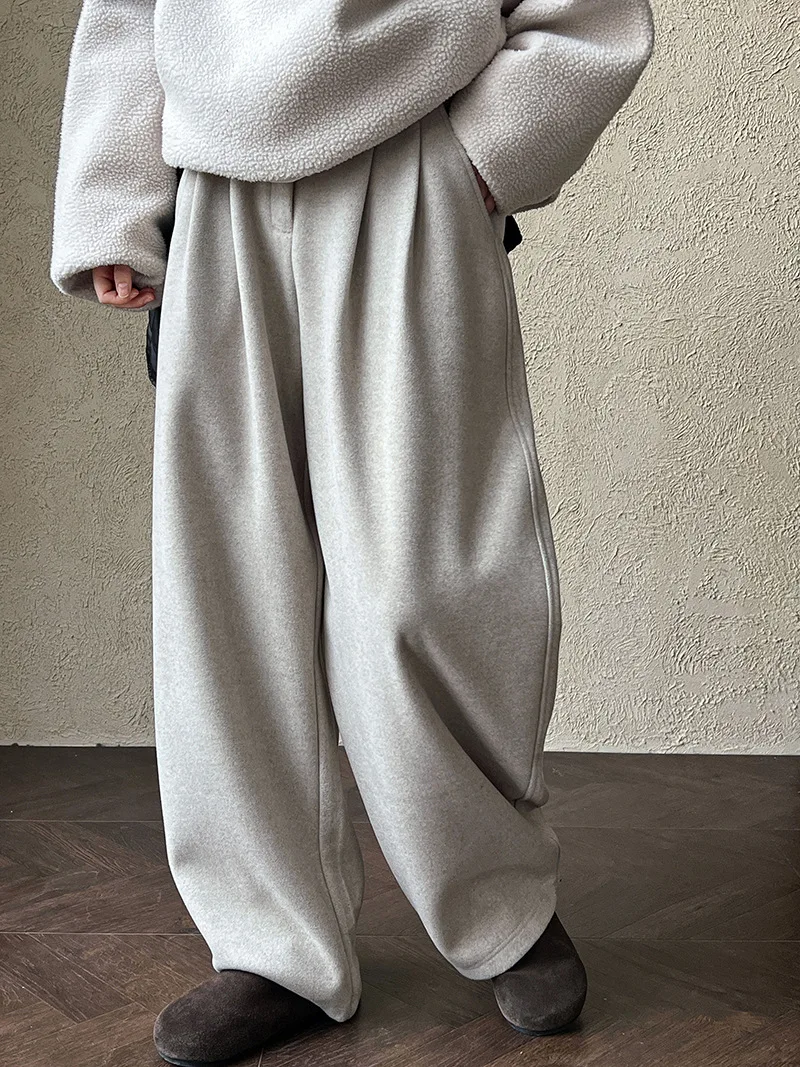 

Женские зимние толстые шерстяные облегающие кашемировые брюки, удобные брюки для стильного тепла