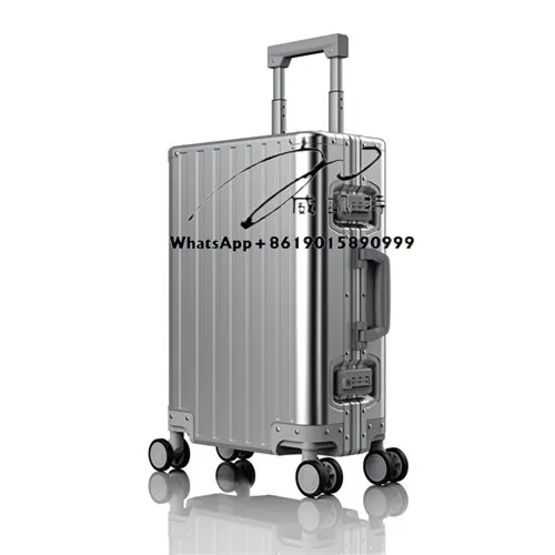 Carry on Luxury Luggage Set Aluminium Magnesium Alloy Suitcase Six Color 20inch Cabin Suitcase Rolling Wheels Briefcase