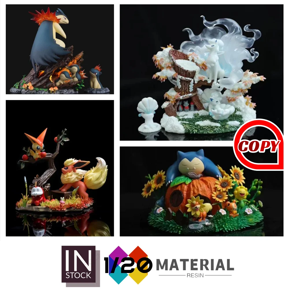 

[In Stock]1/20 Resin Scale World [Copy Kipi]ZU - Fuecoco & Applin & Victini & Flareon Typhlosion Snorlax