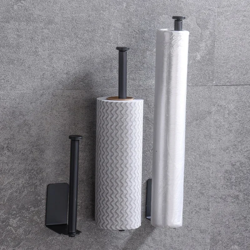 Self Adhesive Toilet Paper Towel Holder Stainless Steel Wall Mount No Punching Tissue Towel Roll Dispenser for Bathroom Kitchen