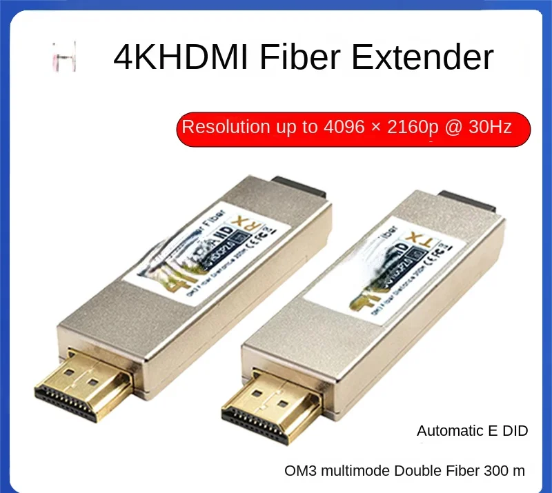 Video Optical Transceiver HD Non-Compression Fiber Optic Extender Multi-Mode OM3 Optical Fiber Transmission 300 M