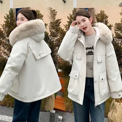 Winter Jacket 2024 New Women Parka Clothes Long Coat Wool Liner Hooded Jacket Fur Collar Thick Warm Snow Wear Fashion Parka