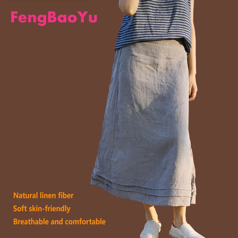 

Flax Spring and Summer Ladies Skirt Pink Youth Fashion Long Skirt Outdoor Casual Party Relaxed Holiday Comfortable Women's Dress