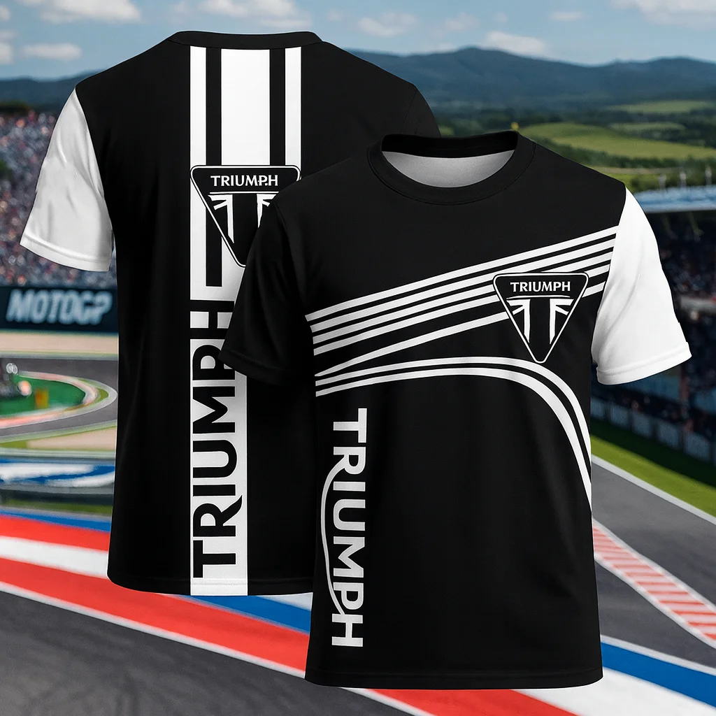 

Hot Selling Triumph Racing T-shirt Short Sleeve Quick Dry Breathable Comfortable Fan Top for Daily Outdoor Activities