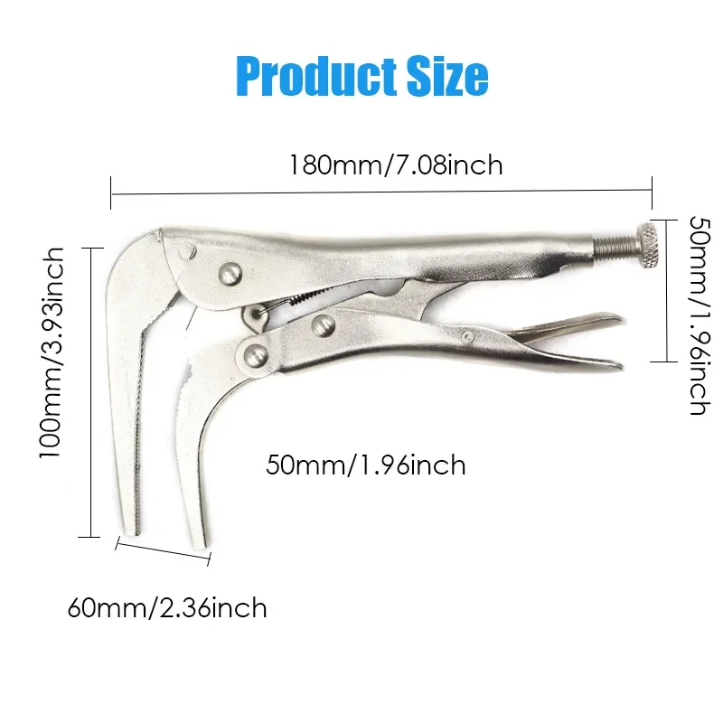 Vice Grip Plier Wrench 90 Bent Nose Locking Pliers Crimping Steel