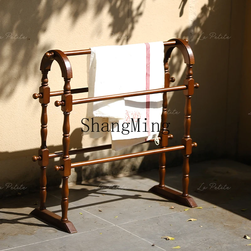 

ZYY retro towel rack home living room bedroom floor display storage rack