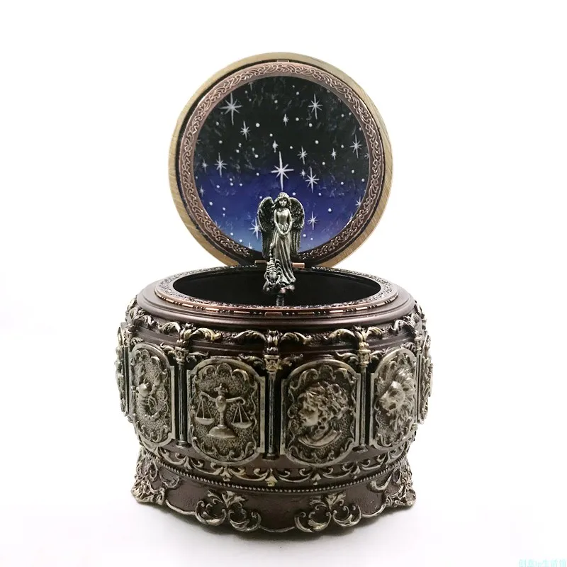 Rotating music box music box creative 12 constellations birthday gift creative retro decorations