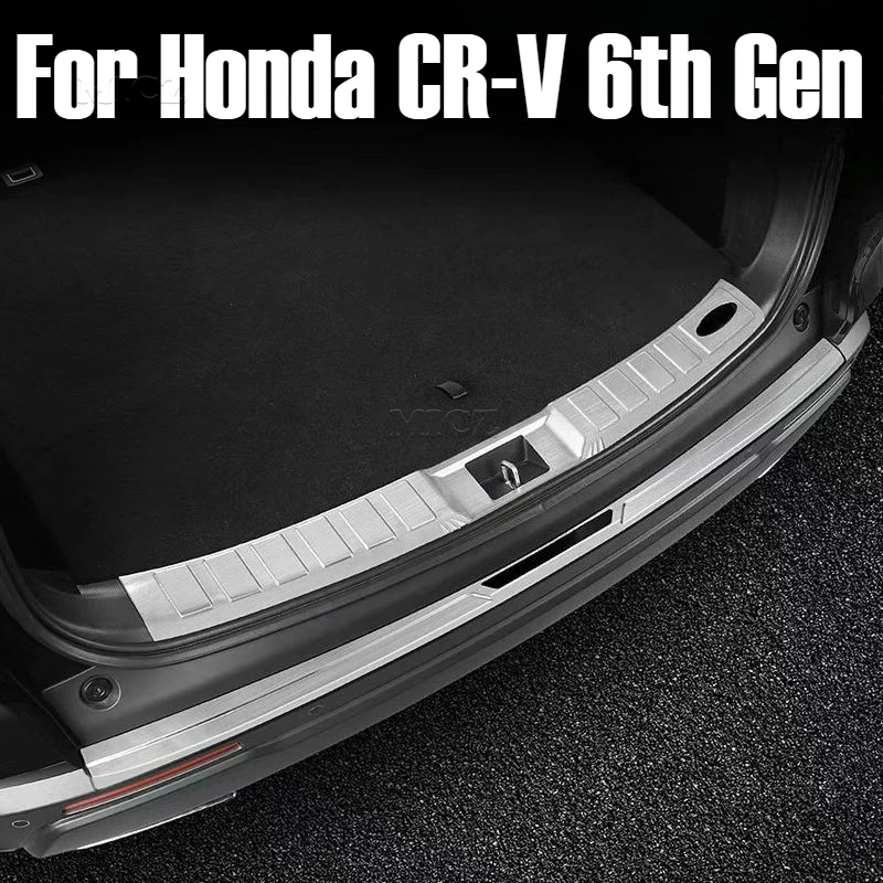 لهوندا CR-V 6th Gen 2023 2024 اكسسوارات السيارات الفولاذ المقاوم للصدأ الجذع المصد الخلفي تقليم الحرس لوحة حامي ملصق