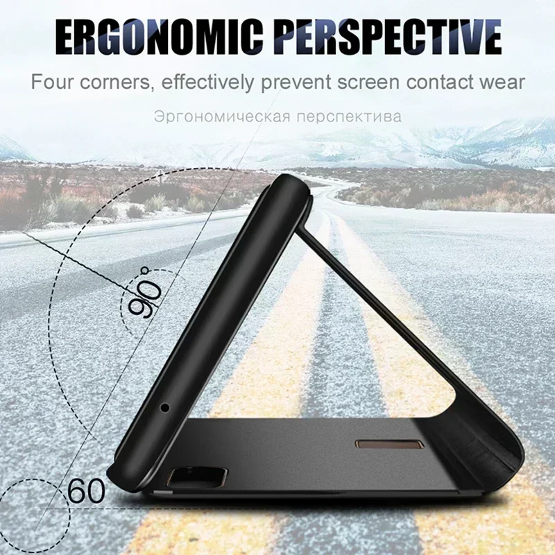 PocoX5Pro Case Smart Mirror Magnetic Flip Cover For Xiaomi Poco X5 Pro 5G Poko Pocco X 5 5X X5Pro PocoX5 Stand Shockproof Fundas