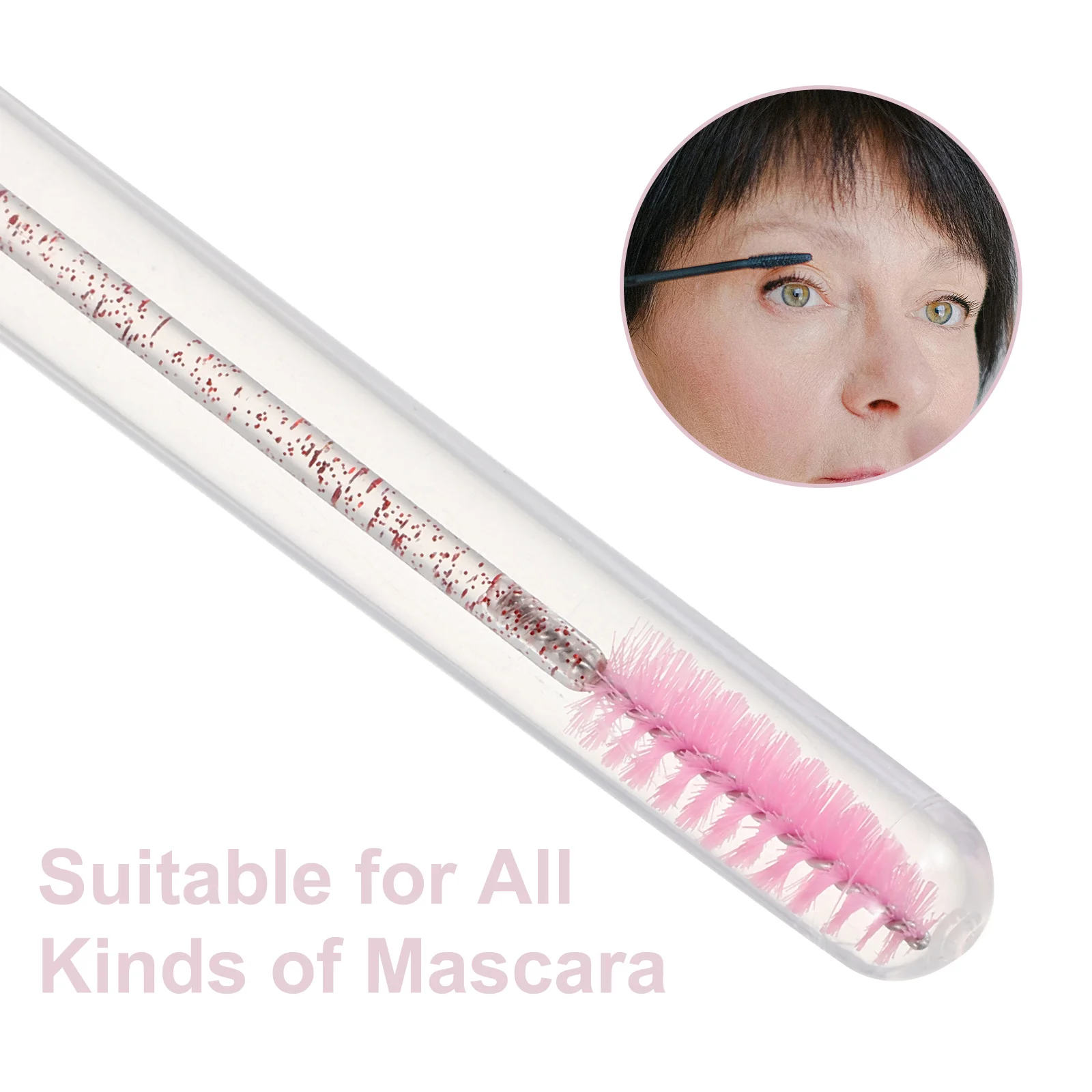 20Pcs Crystal Disposable Eyelash Brush Wands Tube Mascara Spoolie Lash Extension Eyebrow Grooming Makeup Applicator Tools