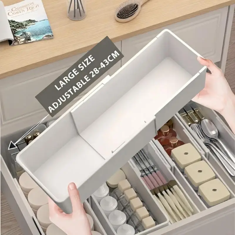 Scalable Partition Storage Box Household Kitchen Utensil Drawer Storage Box Multifunctional Sock And Underwear Storage Box