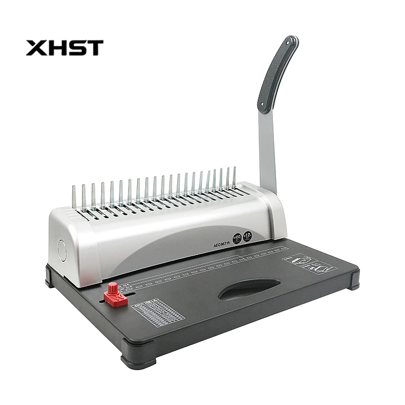 Starter Kit 100 PCS 3/8'' Comb Binding Spines Manual Power Comb Binding Machine for Letter Size A4 A5