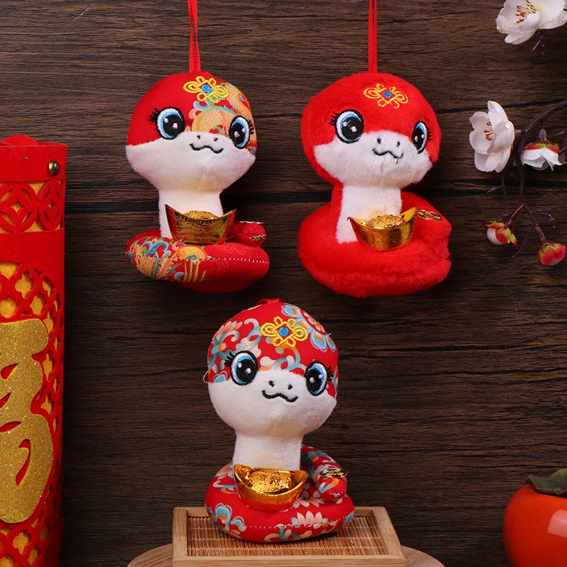 2025 Chinese Zodiac Snake Year Mascot Plush Doll Toy Pendant Zodiac Snake Stuffed Toys Pendant Spring Festival Decoration