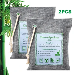 Natural Car Air Freshener Bamboo Charcoal Air Purifying Bags 2x200g Reusable Odor Absorber Moisture Absorber for Home Pet Closet