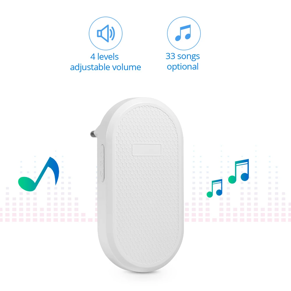 KERUI M558 Smart Wireless Door Bell 150M Long Transmission Distance Doorbell with 33 Ringtones Chime Button with Battery