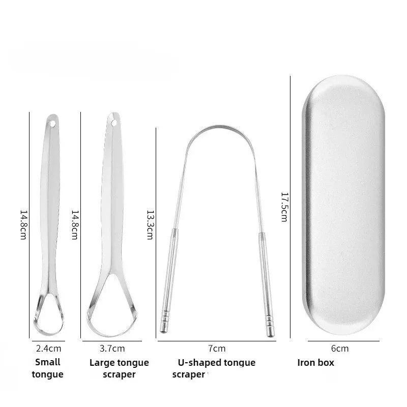 4/5 قطعة الفولاذ المقاوم للصدأ مفيدة اللسان مكشطة الأنظف قابلة لإعادة الاستخدام التنفس الطازج تنظيف المغلفة اللسان نظافة الفم أدوات العناية