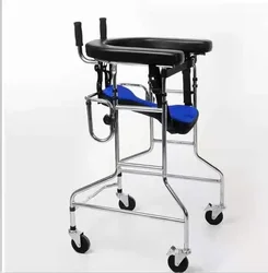 4 Wheels Handicapped Rehabilitation Training Children Adults Stand Disabled Walker Walking Aid