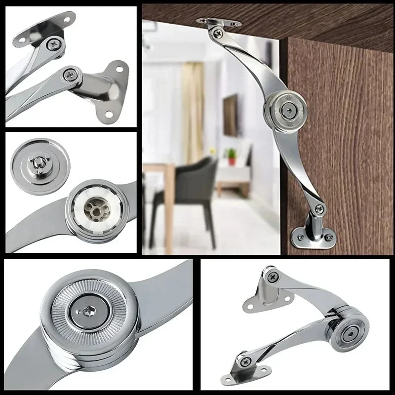 

1PCS Randomly Stop Hydraulic Hinges Kitchen Cabinet Door Adjustable Polish Hinge Furniture Lift Up Flap Stay Support Hardware