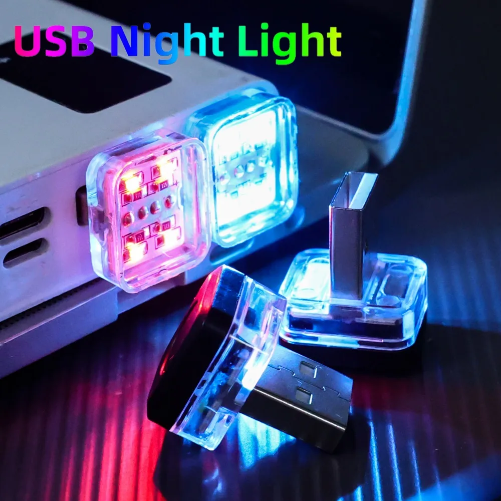 USB Car Ambient Lights Plug Play Universal LED Atmosphere Light Signal Lights Auto Reading Lamp Decorations Decorative Strips
