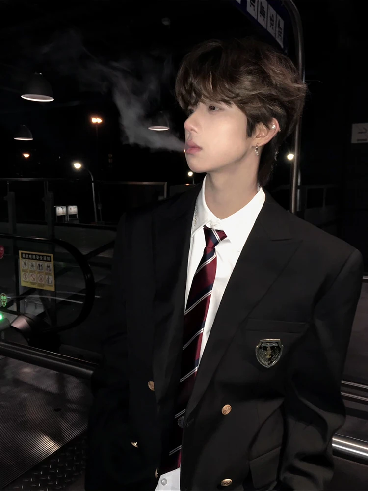 

Японская школьная форма, мужская куртка, весенне-осенняя, повседневная, с длинными рукавами, из полиэфирного волокна, стандартного кроя, не требует глажки.