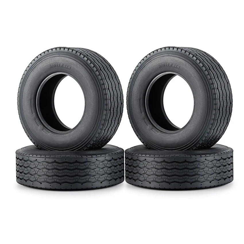 

4Pcs Rubber All-Terrain Tyres Wheel Tires Thicken Widen 28mm for 1/14 Tamiya Tractor Truck RC Car