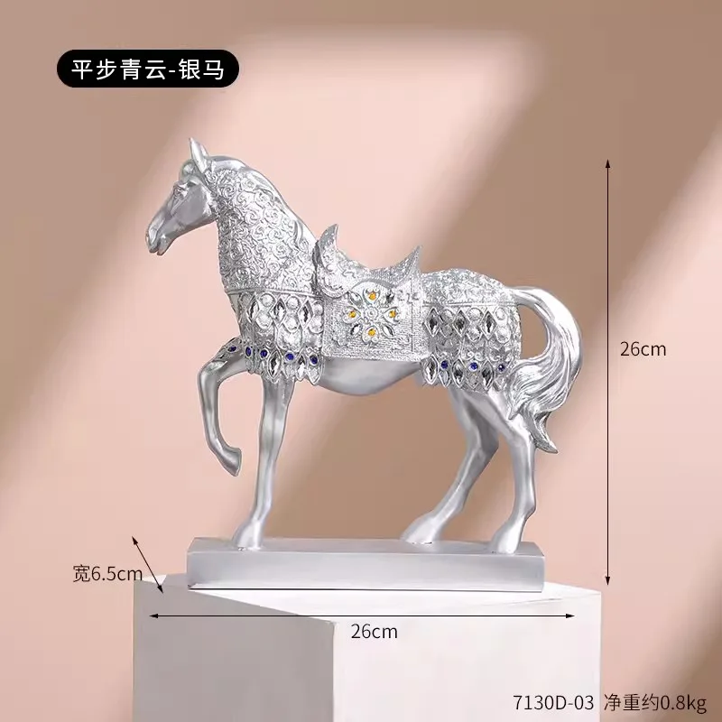 Golden Horse Ornament Living Room TV Cabinet Wine Cabinets Decorative Model Office Tabletop Ornament Housewarming Gift - Image 4