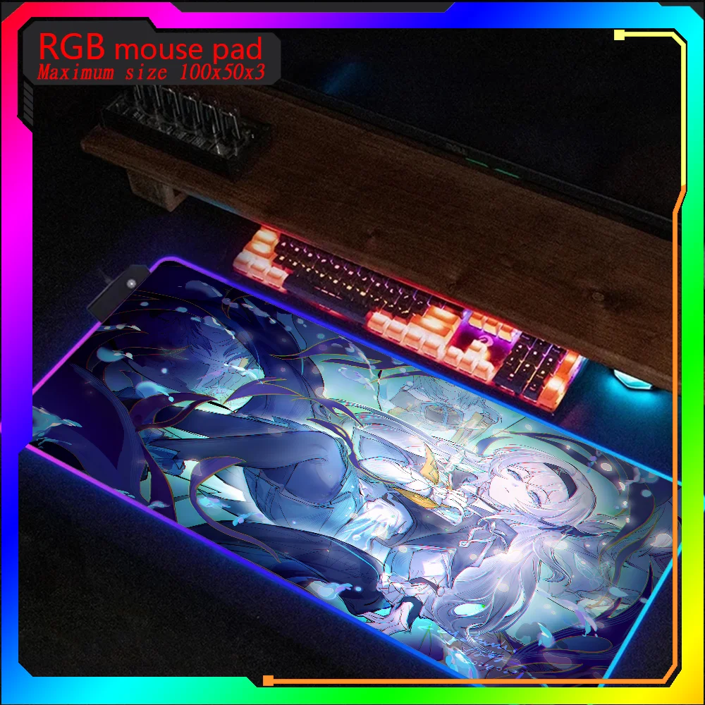 Hot selling Honkai Star Rail Firefly Rgb MousePad Steelseries Laptop Mat Gaming Mousepad Backlit Keyboard Gamer Deskpad MausePad