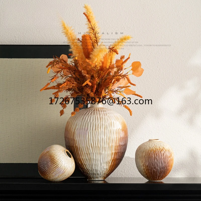 

Цвет земли, пятнистая винтажная керамическая ваза, декоративные украшения в стиле ваби-саби, прихожая керамическая посуда, вазы, украшения