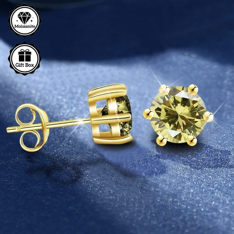 LAMVOICE مجوهرات للنساء/أقراط مرصعة بـ 0.6-4 قيراط الزيتون مويسانيتي هيبوالرجينيك أقراط هدية الكريسماس للنساء