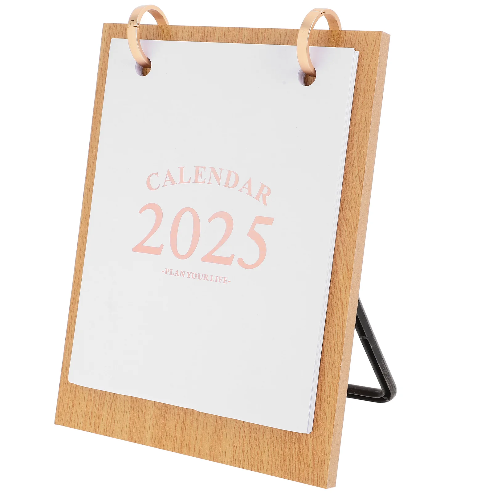 Wooden Page Desk Calendar 2025 Material Stable Base Home Office School Monthly Standing Flipped Table Top Calendars