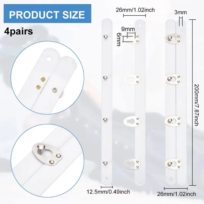 8 PCS Corset Platoon Steel Bones 7.87inch White Corset Steel Bones Hook and Eye Corset Steel Bones 4 Buttonhole Steel Platoon