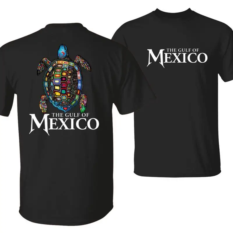 

The Gulf of Mexico T-shirt Men Women Turtle Graphic Tee Funny Colorful Sea Turtle Print Ocean Lover Vacation Shirt Casual Tops