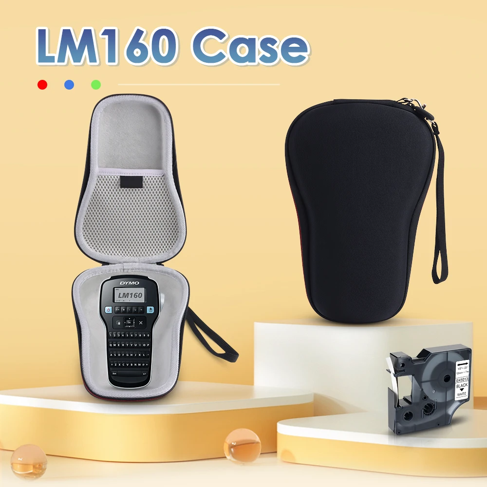 Portable Dymo LabelManager 160 Labeling Machine Case LM160 280 Label Printer Box EVA Travel Carrying Storage Case for 45013 Tape