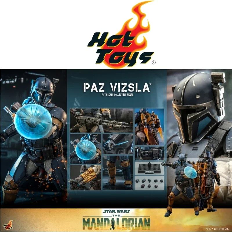 Hotoys-Star Wars شخصية عمل جندي ذكر ، Mandalorian Pz Vizsla نموذج مجموعة كاملة ، مجموعة متحركة ، 12 "، Tms097 ، 1 ، 6 ، متوفر بالمخزون