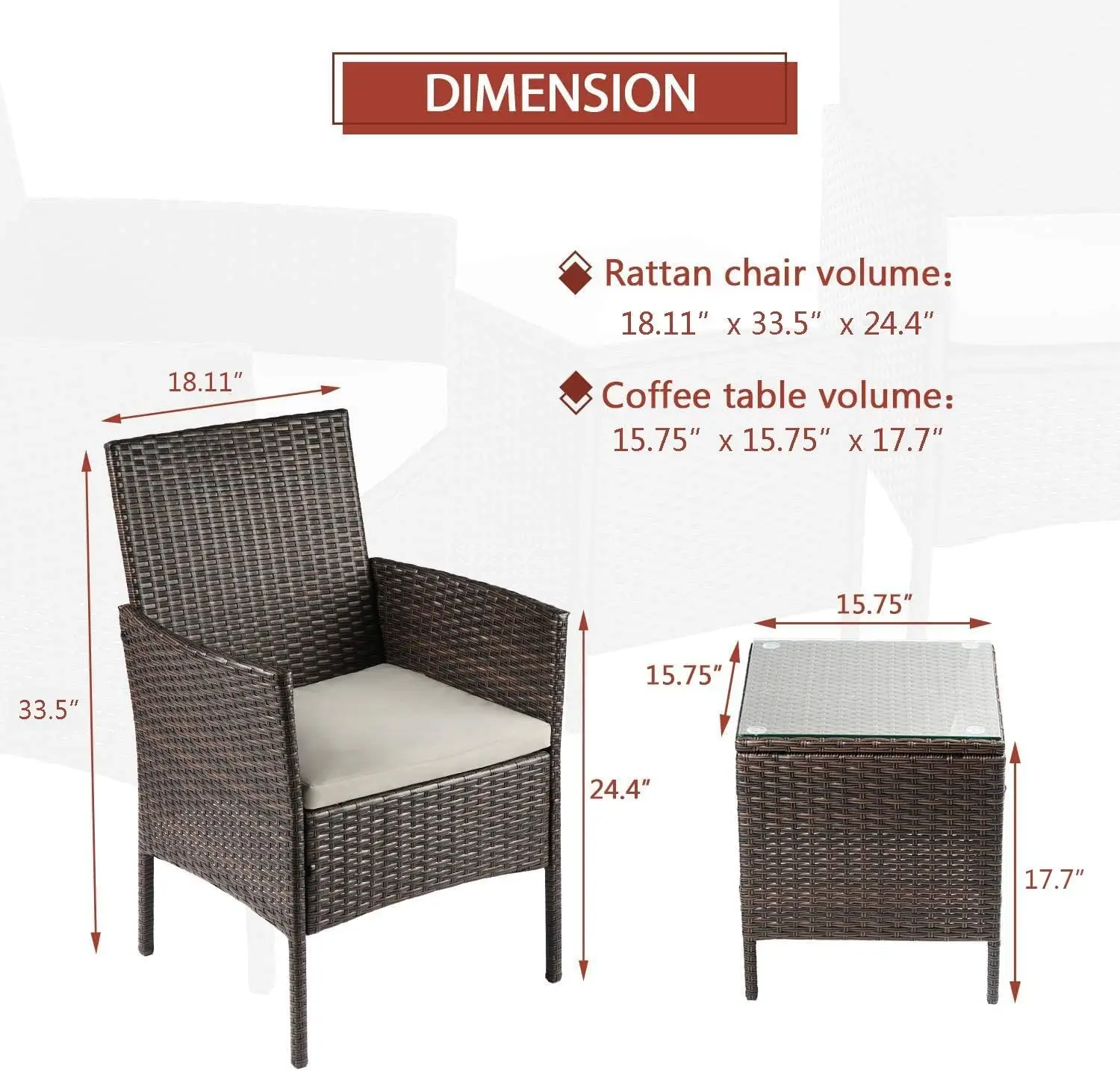 Patio Bistro Set Buiten Gesprek Set, Rieten Veranda Stoelen Set Tuinmeubelen Met Salontafel