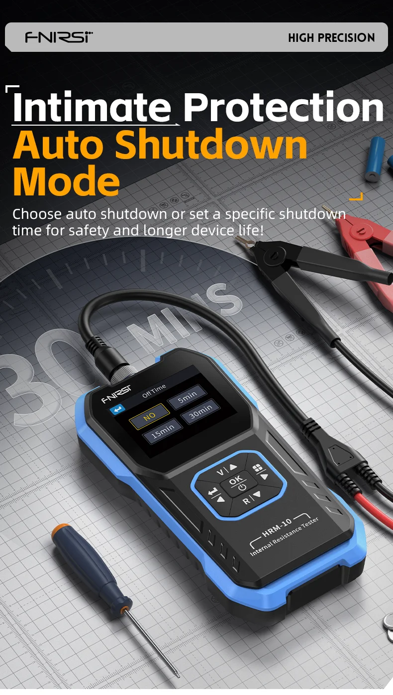 HRM-10 Batterietester Mit Internem Widerstand – Farbdisplay, Kelvin-Messung & Datenexport