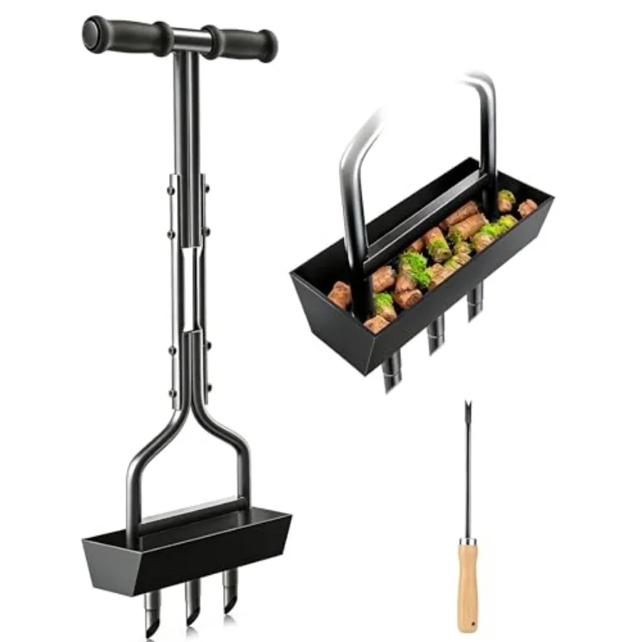 

vanpein Lawn Aerator Garden Tool with Soil Core Tray, 38" Manual Grass Plug Aerators, Coring Aeration Tools for Gardening, Soil