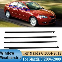 For Mazda 6 2004-2012  Window Weatherstrip Seal Belt Trim Sealing Strips for Mazda 3 2004-2009 Rubber Outer Window Glass Seal