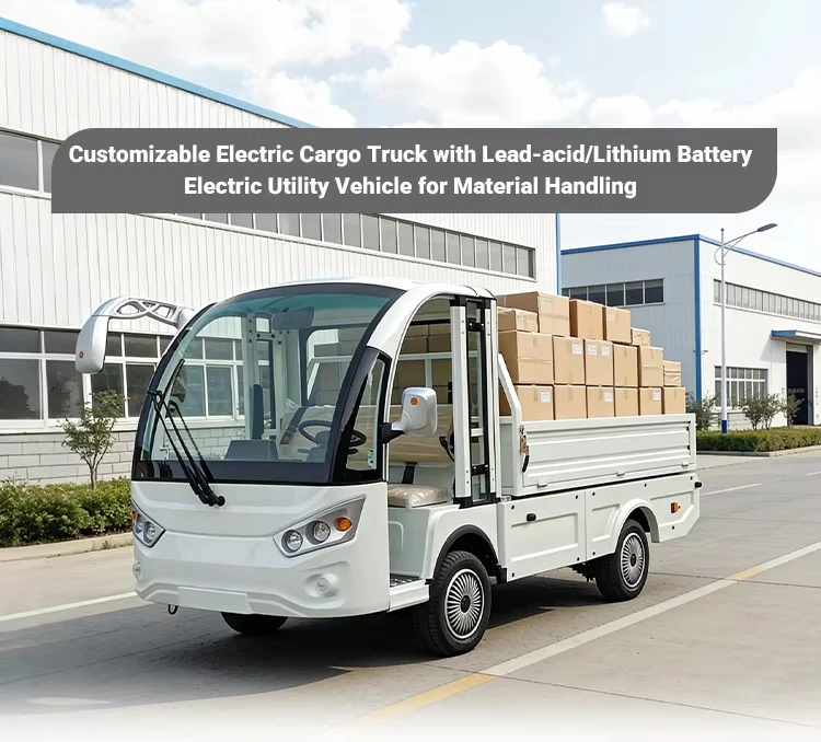 Custom 2 Seats 48V Electric Light Duty Mini Truck New Cargo Van Truck with Rear Cam for Logistics