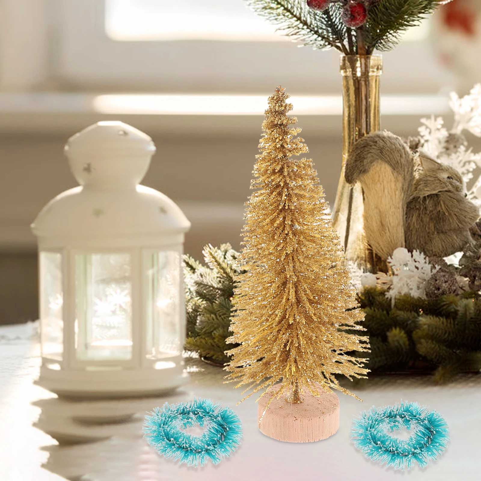 

1Set Small Xmas Tree Decor Miniature Artificial Christmas Trees Delicate Design Easy Care Long Lasting Beauty Party Decor