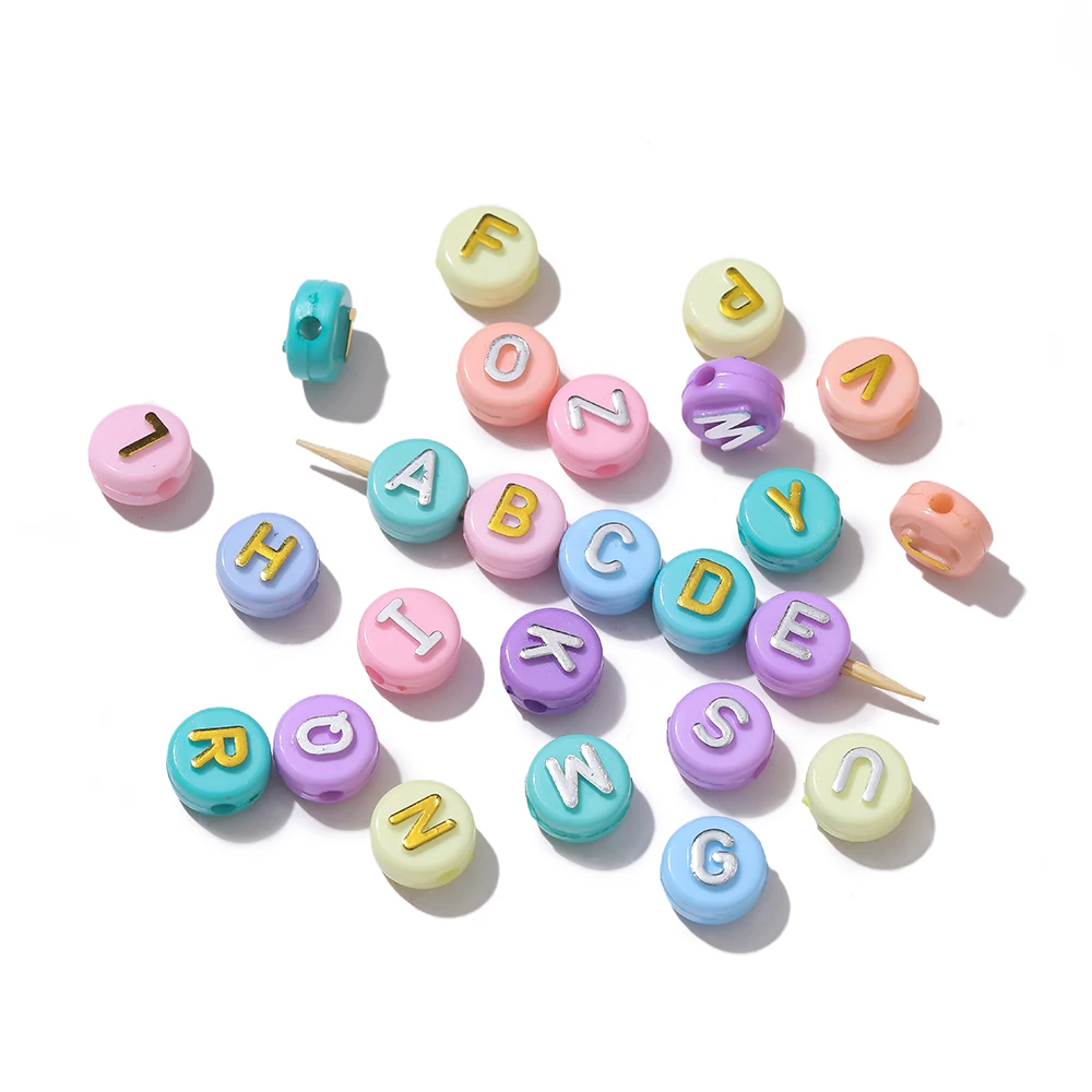 

30Piece/Pack Acrylic Alphabet Round A-Z Letter Spacer Beads for Bracelet Necklace DIY Jewelry Making Craft Accessories