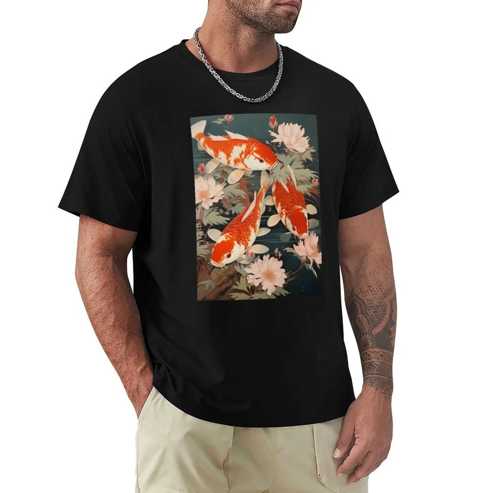 

Koi Carp in Flash : Water Dance T-Shirt luxury designer shirts graphic tee customs croswit shirt man mens t shirts top quality