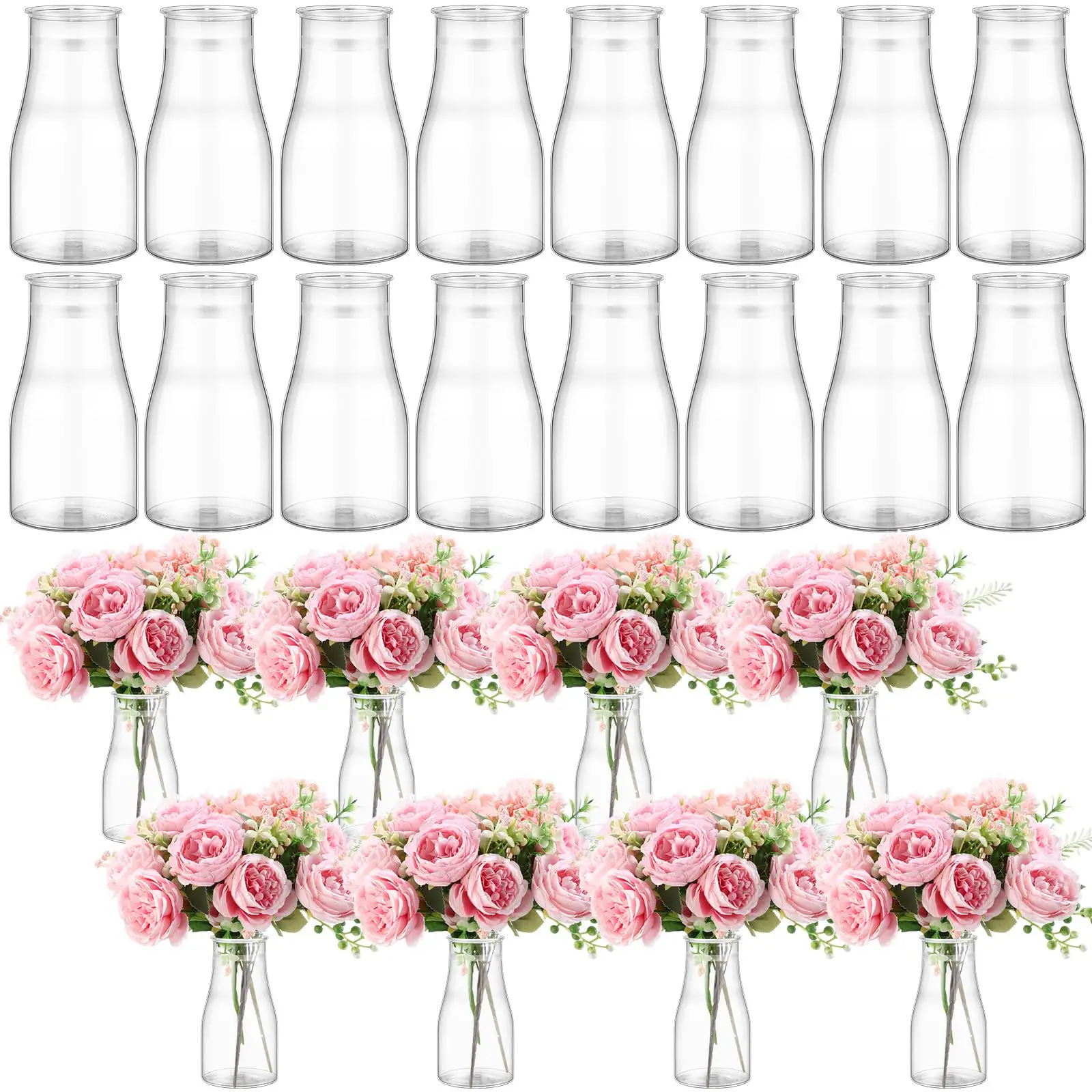 High quality plastic vase, transparent vase, suitable for table decoration, wedding, home, table decoration