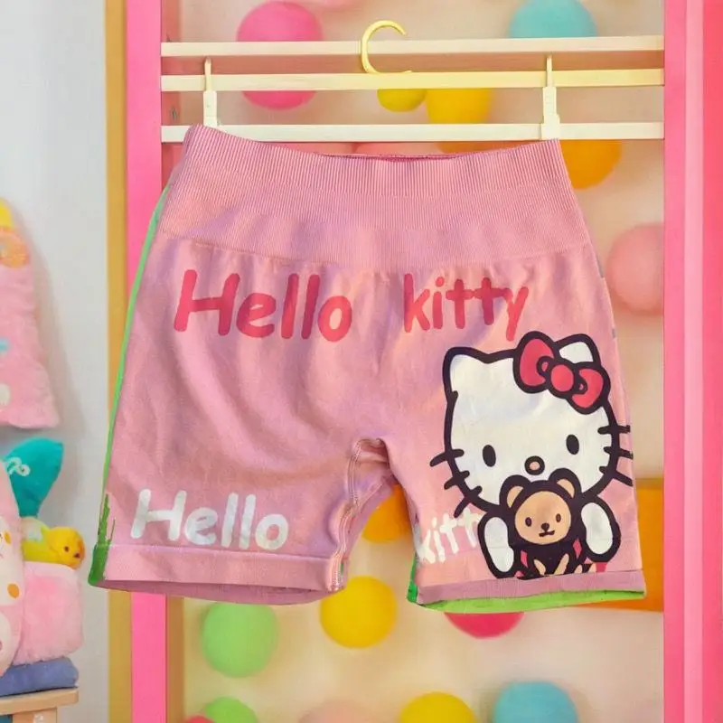 New Summer Hello Kitty Women's Shorts Sportswear Yoga Fitness Shorts Cute Strong Pressure Woman Printing Internet Celebrity Gift