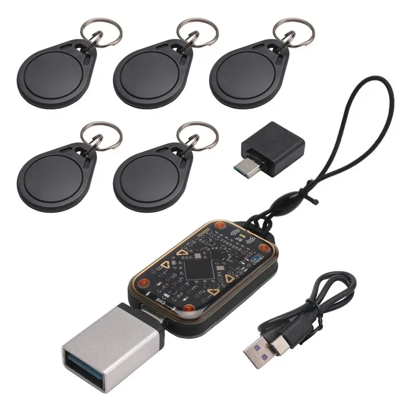 

Best Choice Chameleon Ultra Upgrade RFID Smart Card Emulator Chip Reader+5XUID Keychain 125K 13.56M Card Decode Duplicator